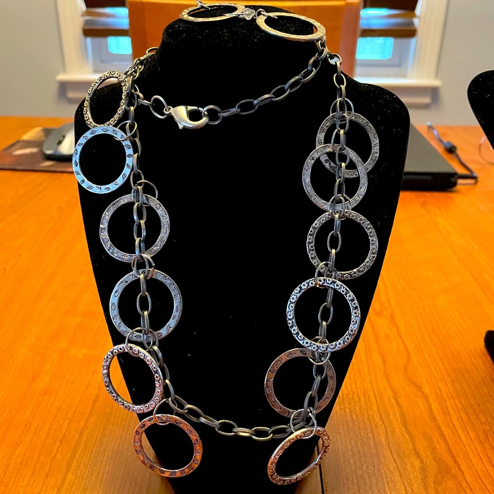 Handcrafted necklace/earring set.
